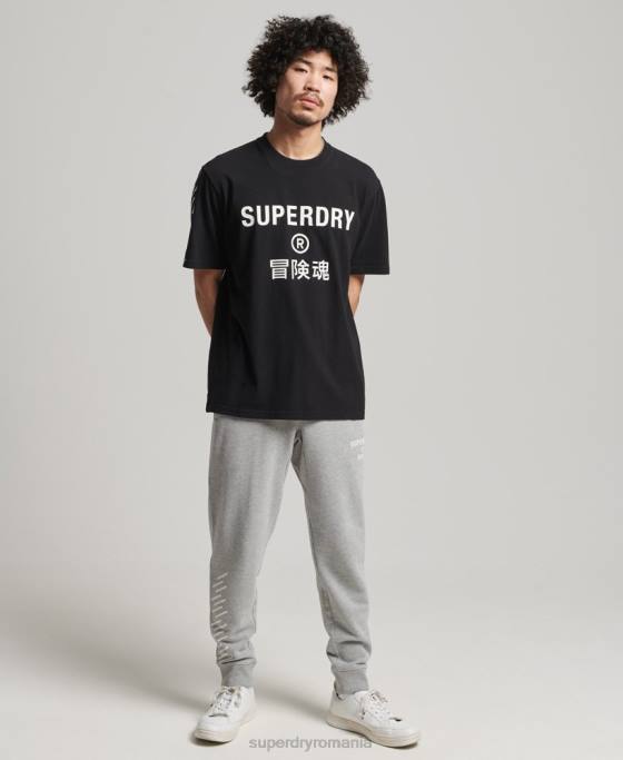 Superdry tricou sport code core îmbrăcăminte negru bărbați JX0Z4841