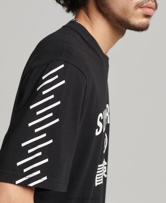 Superdry tricou sport code core îmbrăcăminte negru bărbați JX0Z4841
