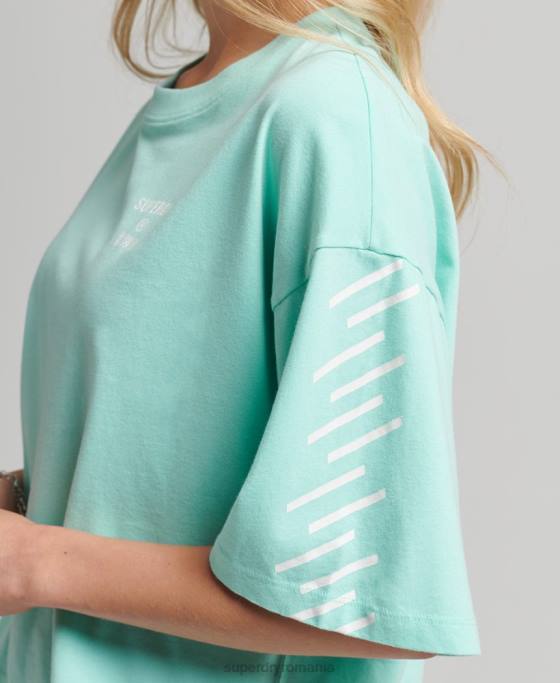 Superdry tricou sport de bază îmbrăcăminte albastru femei JX0Z2801