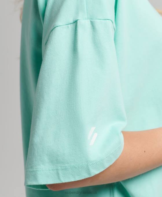 Superdry tricou sport de bază îmbrăcăminte albastru femei JX0Z2801