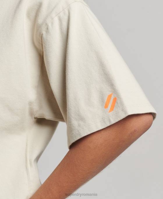 Superdry tricou sport din bumbac organic îmbrăcăminte bej femei JX0Z2259