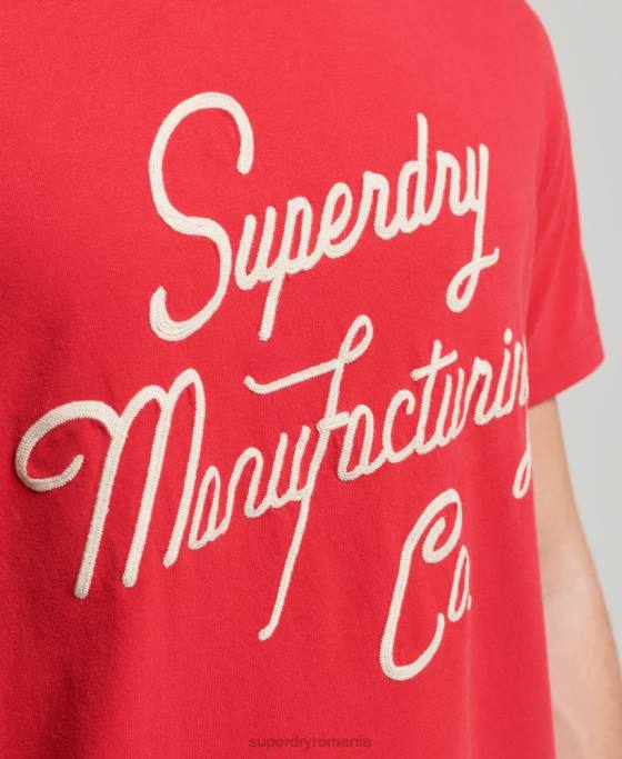 Superdry tricou stil script vintage îmbrăcăminte roșu bărbați JX0Z4890