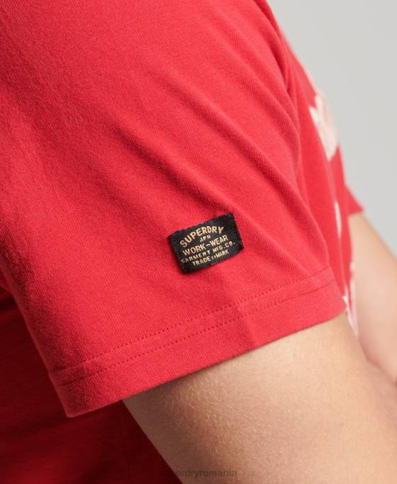 Superdry tricou stil script vintage îmbrăcăminte roșu bărbați JX0Z4890