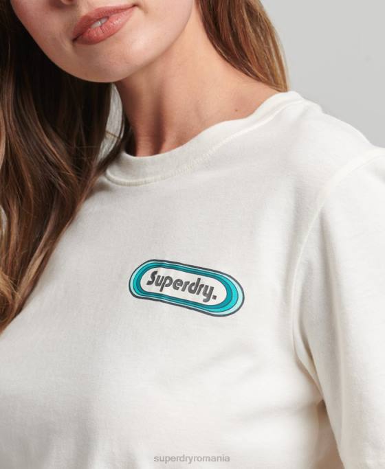 Superdry tricou trade tab îmbrăcăminte alb femei JX0Z2803