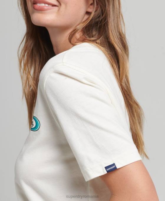Superdry tricou trade tab îmbrăcăminte alb femei JX0Z2803