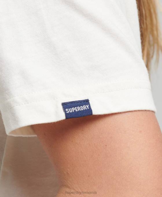 Superdry tricou trade tab îmbrăcăminte alb femei JX0Z2803
