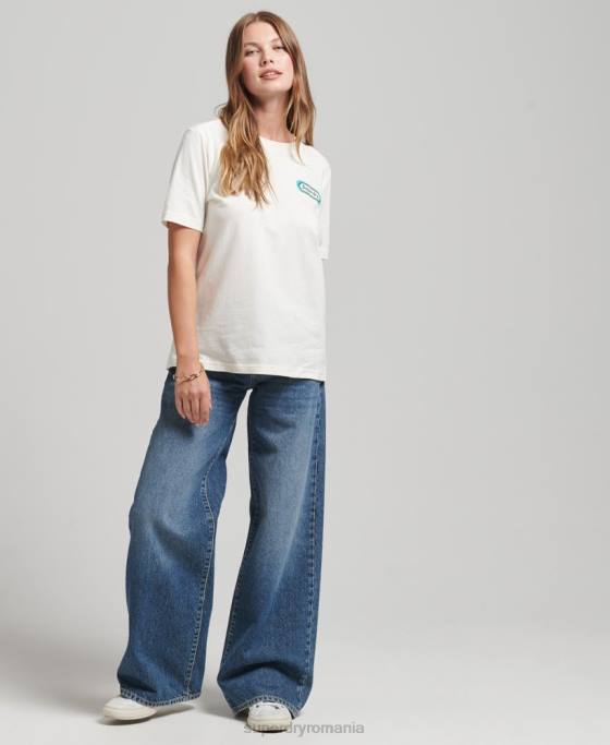 Superdry tricou trade tab îmbrăcăminte alb femei JX0Z2803