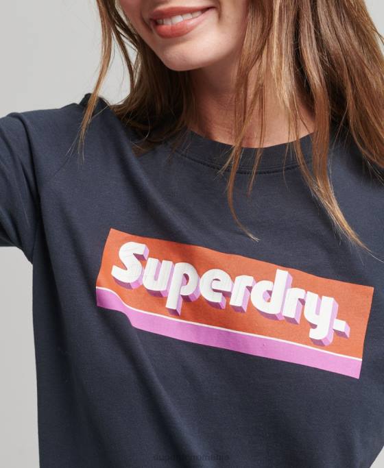 Superdry tricou trade tab îmbrăcăminte marina femei JX0Z2754
