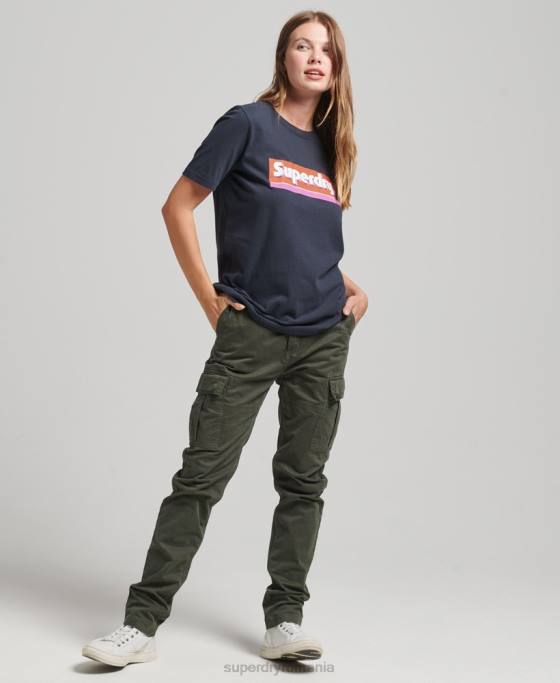 Superdry tricou trade tab îmbrăcăminte marina femei JX0Z2754