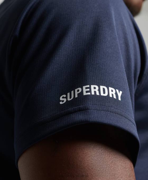 Superdry tricou tren active cu maneca scurta îmbrăcăminte marina bărbați JX0Z1416