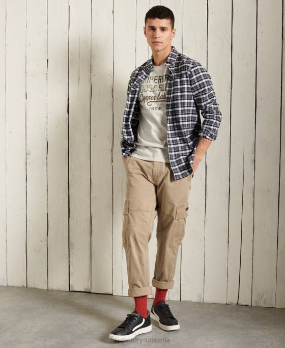 Superdry tricou ușor grafic îmbrăcăminte de lucru îmbrăcăminte gri deschis bărbați JX0Z4982