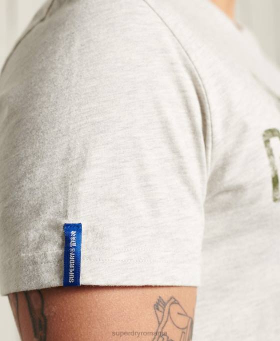 Superdry tricou ușor grafic îmbrăcăminte de lucru îmbrăcăminte gri deschis bărbați JX0Z4982