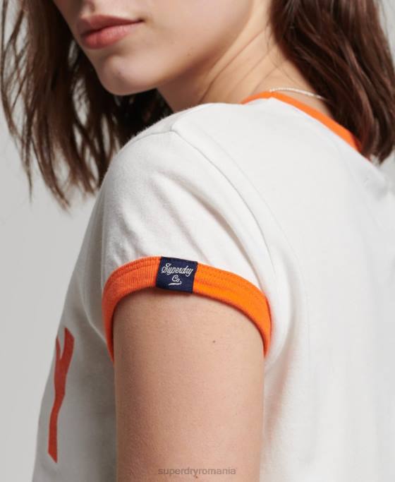 Superdry tricou vintage atletic îmbrăcăminte alb femei JX0Z2713