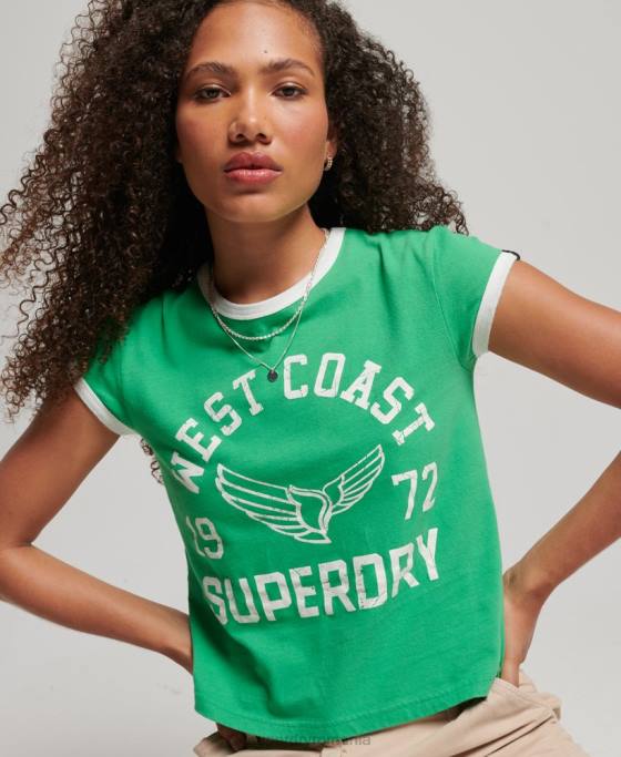 Superdry tricou vintage atletic îmbrăcăminte verde femei JX0Z2187