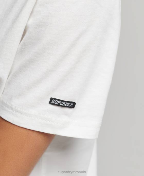 Superdry tricou vintage crossing lines îmbrăcăminte cremă femei JX0Z2812