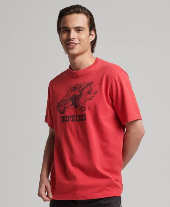 Superdry tricou vintage crossing lines îmbrăcăminte roșu bărbați JX0Z4895