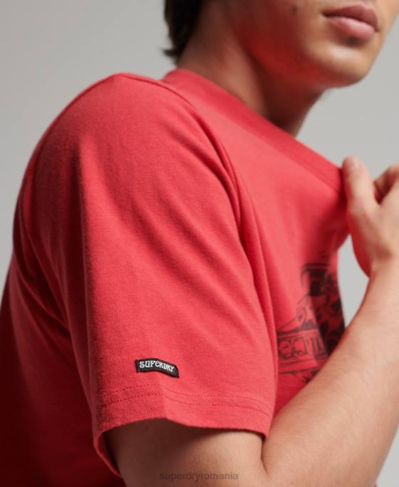 Superdry tricou vintage crossing lines îmbrăcăminte roșu bărbați JX0Z4895