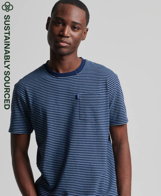 Superdry tricou vintage cu bandă indigo îmbrăcăminte albastru inchis bărbați JX0Z4830
