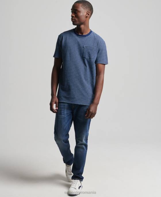 Superdry tricou vintage cu bandă indigo îmbrăcăminte albastru inchis bărbați JX0Z4830