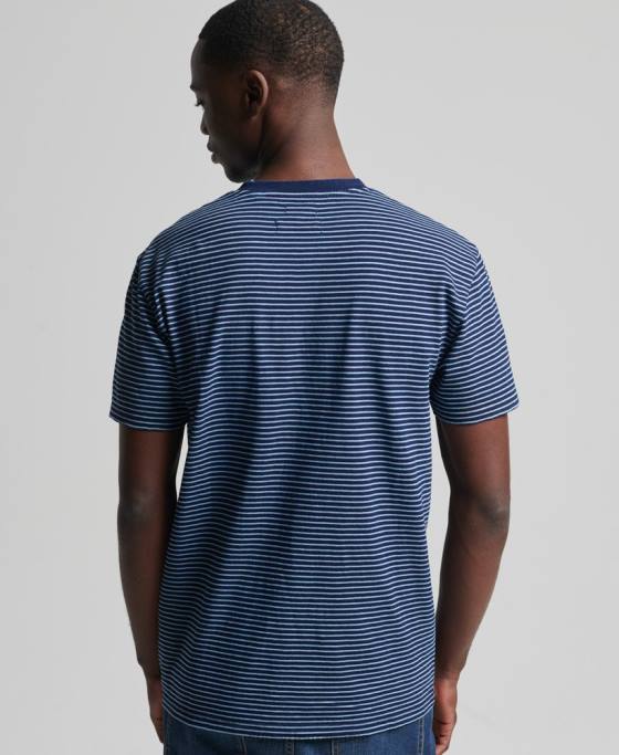 Superdry tricou vintage cu bandă indigo îmbrăcăminte albastru inchis bărbați JX0Z4830