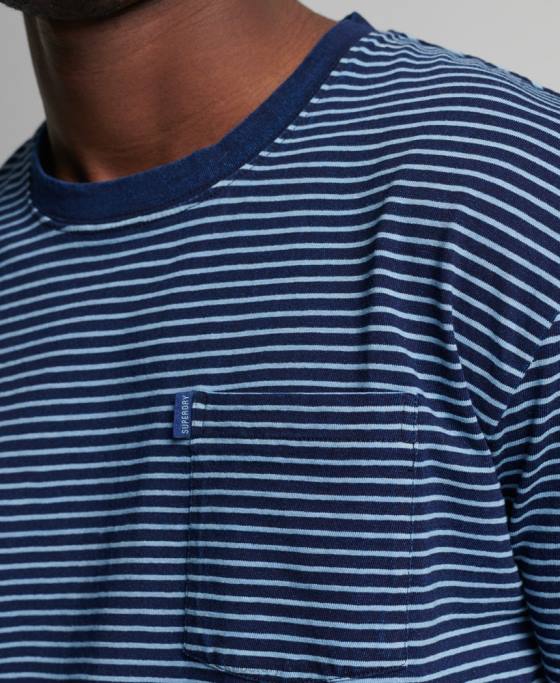 Superdry tricou vintage cu bandă indigo îmbrăcăminte albastru inchis bărbați JX0Z4830