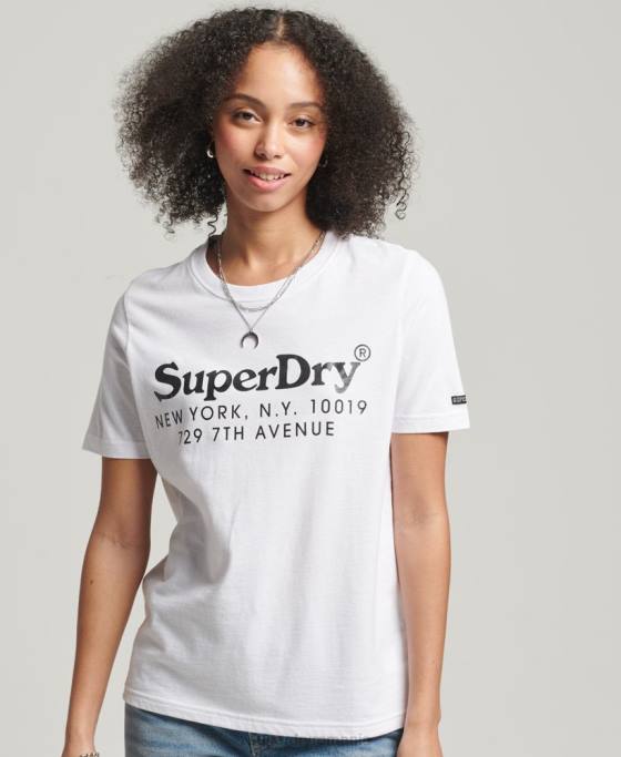 Superdry tricou vintage cu interes pentru locație îmbrăcăminte alb femei JX0Z6202