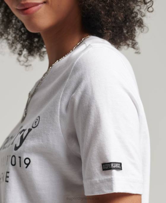 Superdry tricou vintage cu interes pentru locație îmbrăcăminte alb femei JX0Z6202