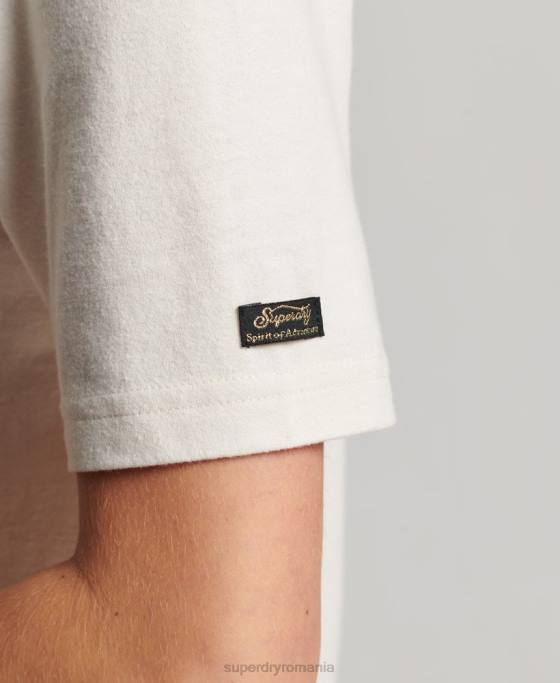 Superdry tricou vintage cu scripturi florale îmbrăcăminte alb femei JX0Z2621