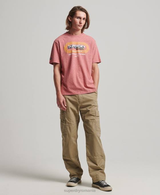 Superdry tricou vintage de club atletic din bumbac organic îmbrăcăminte roșu bărbați JX0Z67