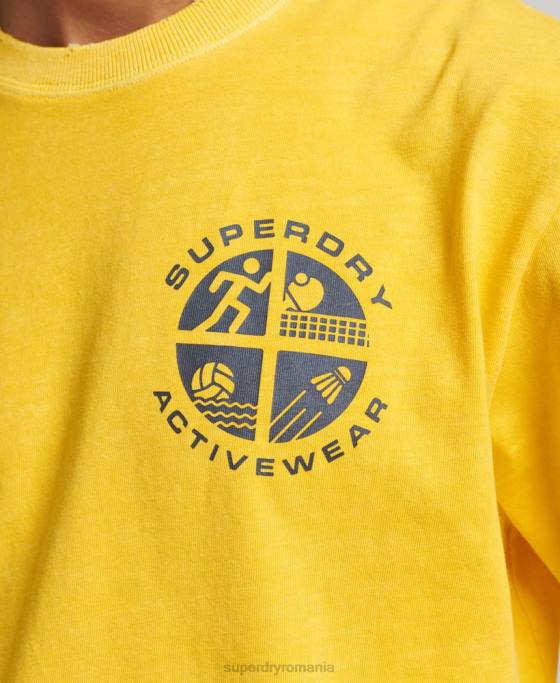 Superdry tricou vintage de club atletic îmbrăcăminte galben bărbați JX0Z4888