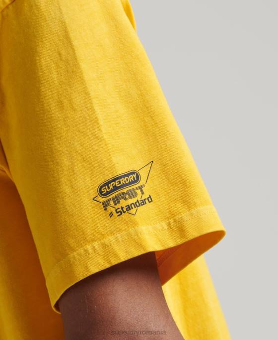 Superdry tricou vintage de club atletic îmbrăcăminte galben bărbați JX0Z4888