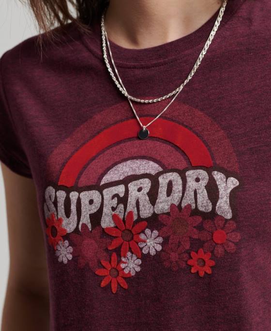 Superdry tricou vintage din anii \70 îmbrăcăminte roșu femei JX0Z2626