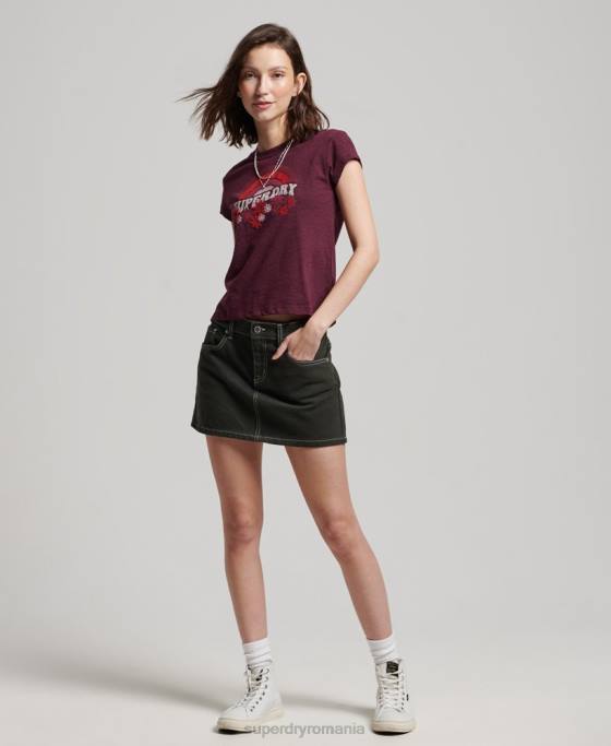 Superdry tricou vintage din anii \70 îmbrăcăminte roșu femei JX0Z2626