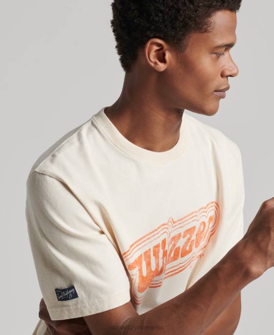 Superdry tricou vintage generația mea îmbrăcăminte cremă bărbați JX0Z4947