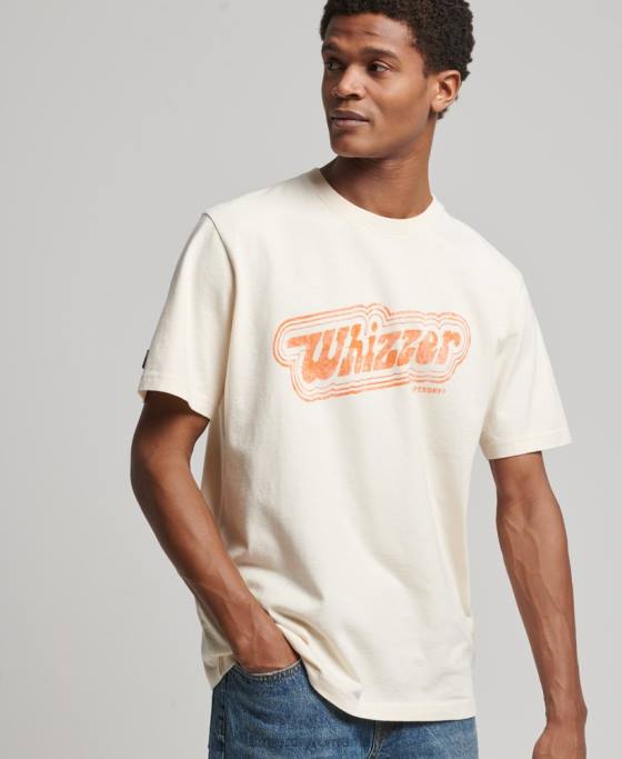 Superdry tricou vintage generația mea îmbrăcăminte cremă bărbați JX0Z4947