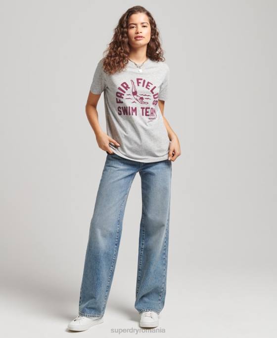 Superdry tricou vintage generația mea îmbrăcăminte gri femei JX0Z2846
