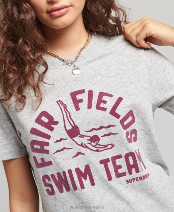 Superdry tricou vintage generația mea îmbrăcăminte gri femei JX0Z2846