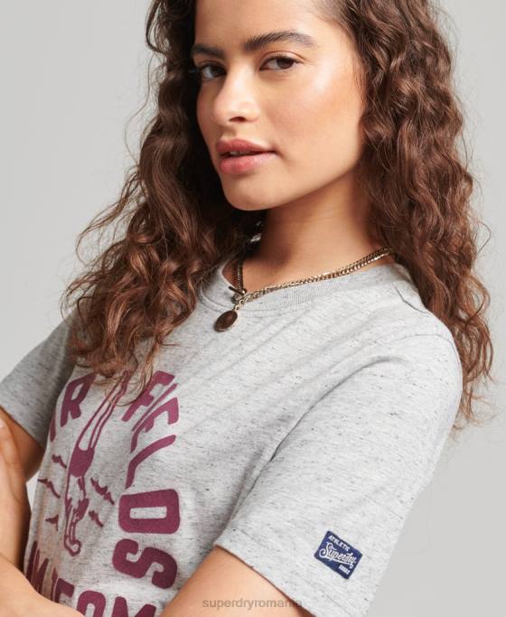 Superdry tricou vintage generația mea îmbrăcăminte gri femei JX0Z2846