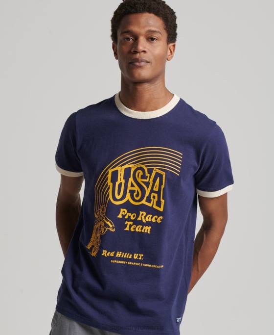 Superdry tricou vintage generația mea îmbrăcăminte marina bărbați JX0Z4914