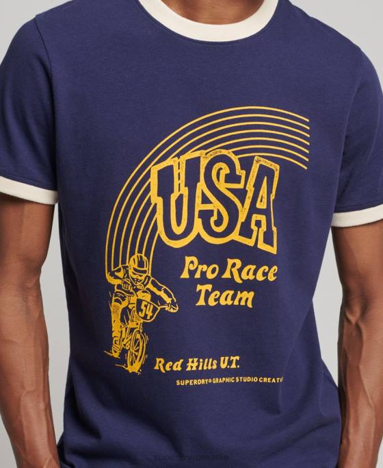 Superdry tricou vintage generația mea îmbrăcăminte marina bărbați JX0Z4914