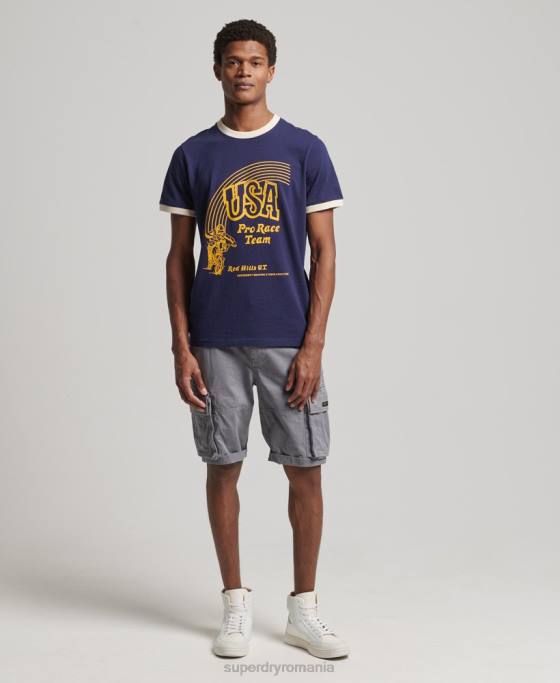 Superdry tricou vintage generația mea îmbrăcăminte marina bărbați JX0Z4914