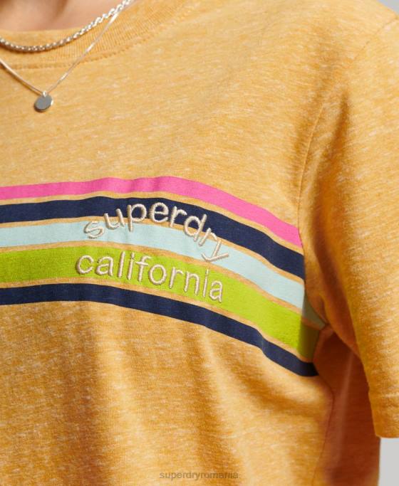 Superdry tricou vintage grozav în aer liber îmbrăcăminte galben femei JX0Z2710