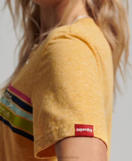 Superdry tricou vintage grozav în aer liber îmbrăcăminte galben femei JX0Z2710