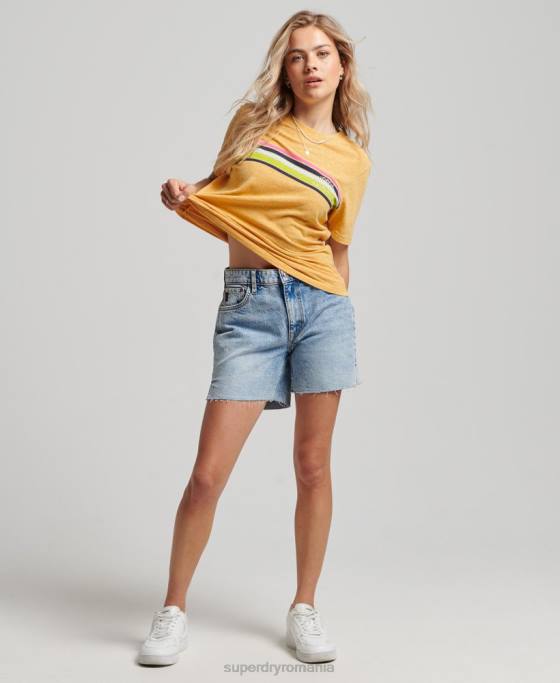 Superdry tricou vintage grozav în aer liber îmbrăcăminte galben femei JX0Z2710
