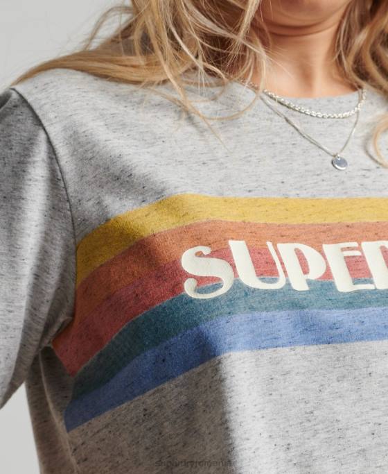 Superdry tricou vintage grozav în aer liber îmbrăcăminte gri femei JX0Z2663