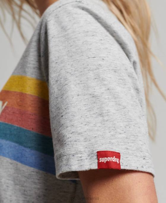 Superdry tricou vintage grozav în aer liber îmbrăcăminte gri femei JX0Z2663