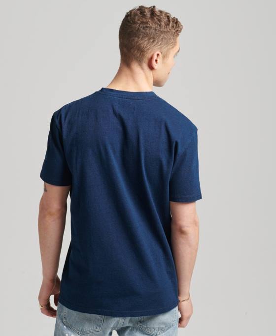 Superdry tricou vintage indigo din bumbac organic îmbrăcăminte albastru inchis bărbați JX0Z4892