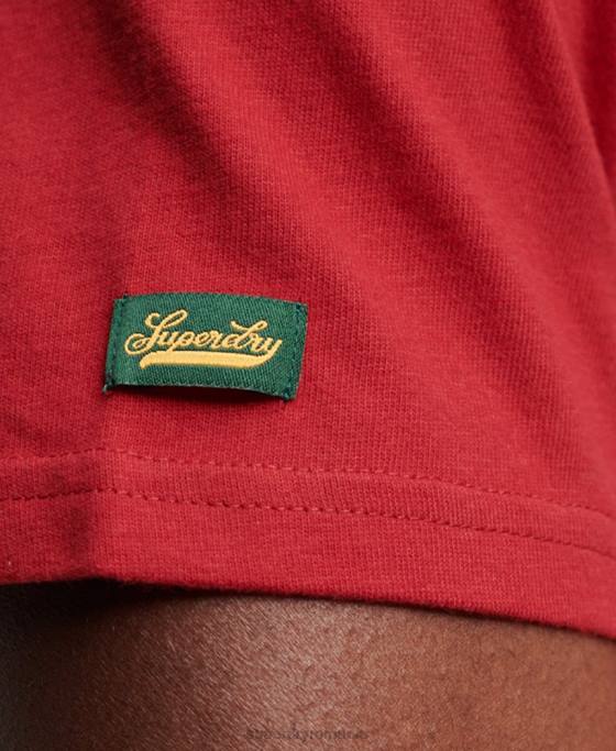 Superdry tricou vintage pentru facultate îmbrăcăminte roșu bărbați JX0Z88