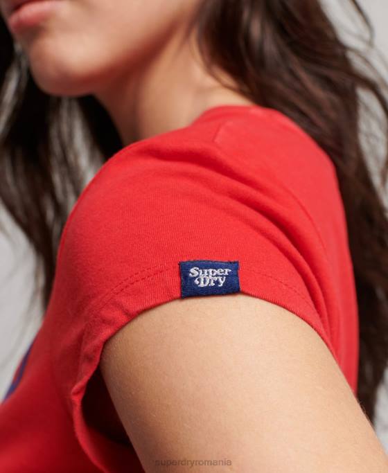 Superdry tricou vintage roll with it îmbrăcăminte roșu femei JX0Z2649