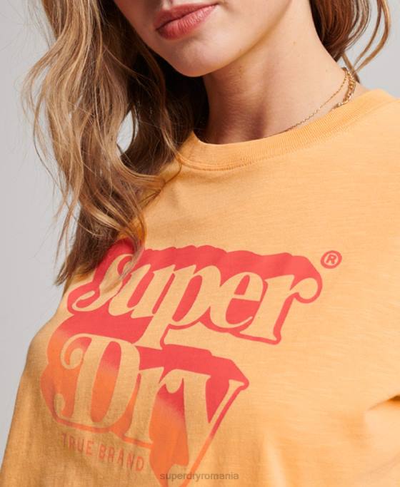 Superdry tricou vintage shadow îmbrăcăminte galben femei JX0Z2267